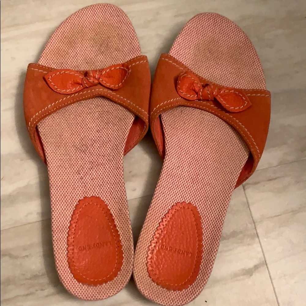 Lands End Coral slides, Size 8 1/2, gently worn.